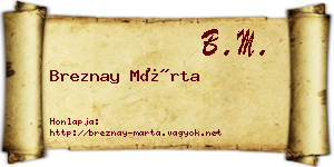 Breznay Márta névjegykártya